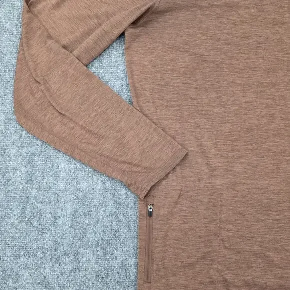 Vuori Pullover Men XL Brown Ease Performance 1/2 Half Zip 2.0 Long Sleeve Active - Picture 8 of 14